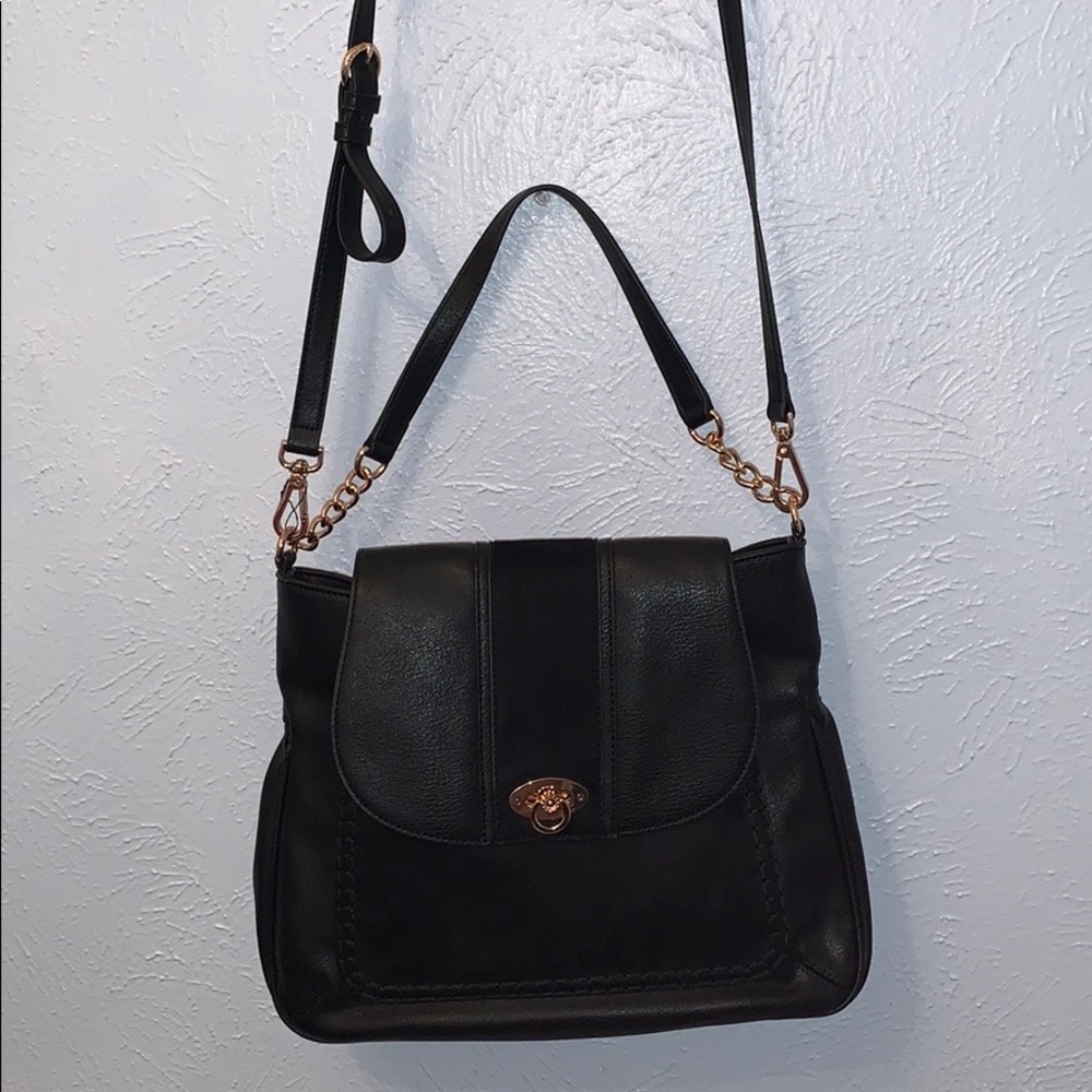Black Leather and Sued Lauren Conrad Satchel